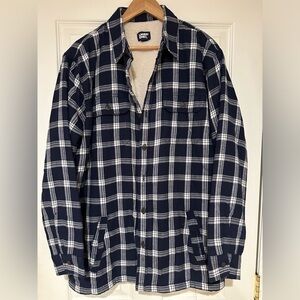 Land’s End Flannel Shirt Jacket. Size L - with front pockets!